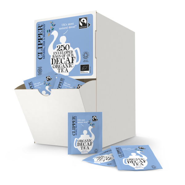 Clipper Decaf Tea Tagged & Enveloped