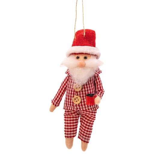 Sass and Bell Santa in Pyjamas Felt Decoration